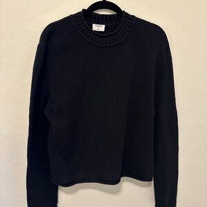 Filippa K Rolled Hem Sweater Black 100% Cotton - XS
